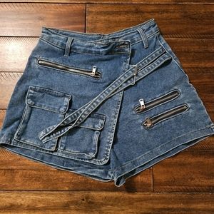 Cargo denim wrap skort. Size XL fits like a medium
